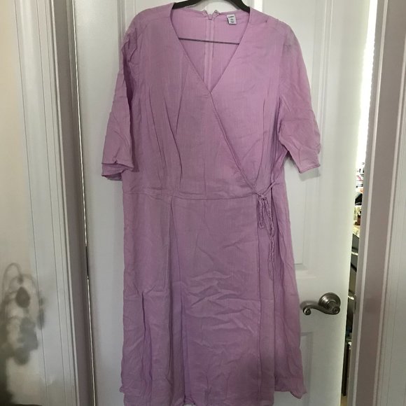 Old Navy Dresses & Skirts - All cotton faux wrap dress in lavender size 2X